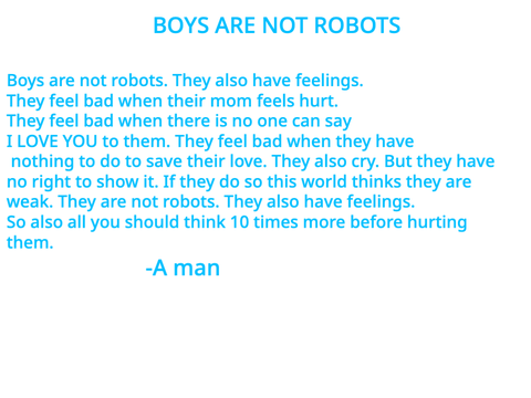 Boys Are Not Robots! Sign I you support
