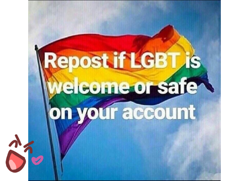 Repost/remix if the LGBTQ+ community is welcome or safe on your account 
