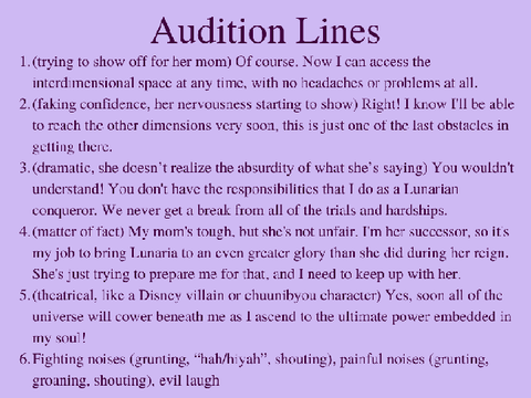 I auditioned...