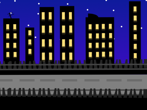 City in Night Sky