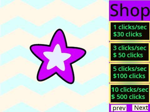 Colorful star clicker game