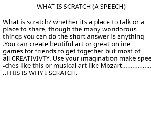 (SPEECH) what is scratch