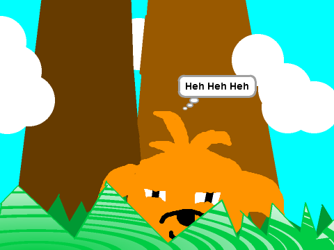Cartoony Bobcat thinking Heh Heh Heh