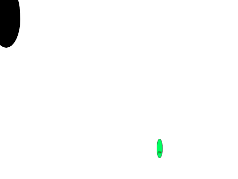 black vs green blob