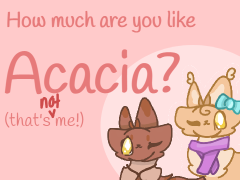 ❥ how much am i like acacia? lol