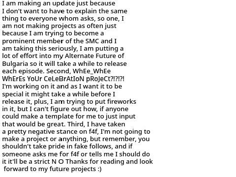 Alright soooooo, update