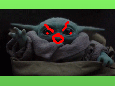 Baby Yoda cringe
