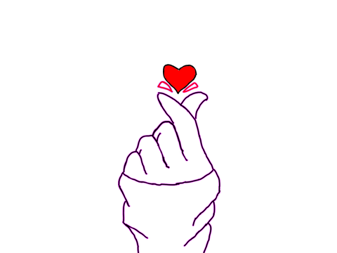 speed paint of Korean finger heart/ CONTEST ENTRY 2 