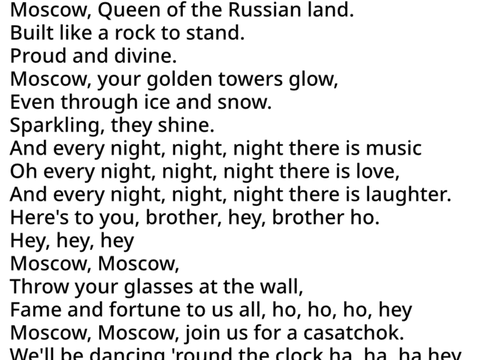 Moscow ENGLISH SONG