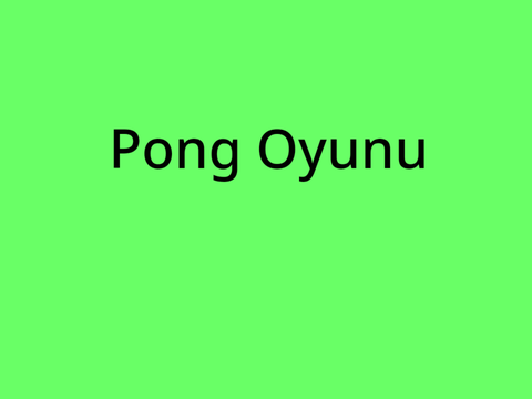 Pong Oyunu