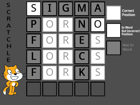 Scratchle - Scratch version of Wordle