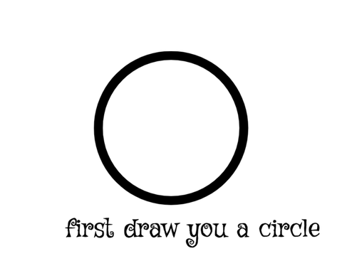 First you draw a circle