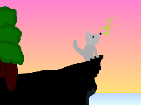 A wolf's calling animation