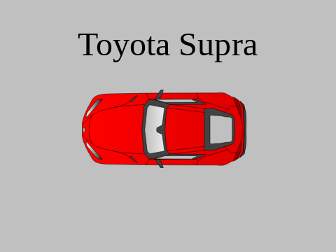 Top view Toyota Supra