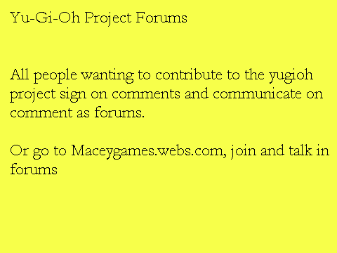 Yu-gi-oh project forum