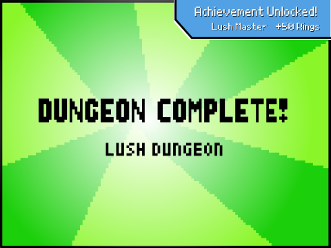 Sonic Dungeons - Dungeon Complete Screen