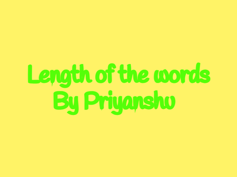 Length of the words