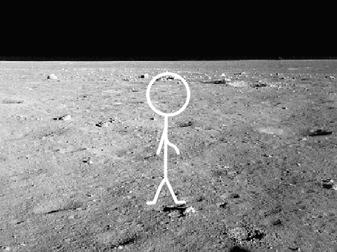 Stick man in space