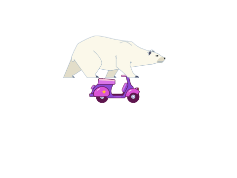 polar bear eats cake