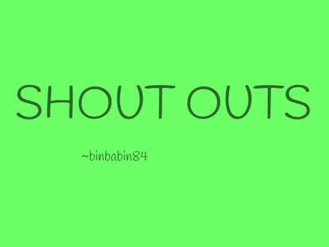 TYSM Shout Outs!!!
