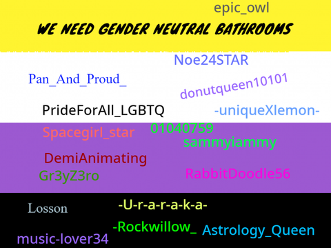 Sign if you agree- WE NEED GENDER NEUTRAL BATHROOMS! remix remix remix remix remix-2 remix re… remix
