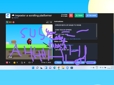 ☁ Imposter a scrolling platformer remix