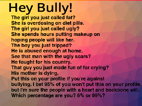 STOP BULLYING! IT'S NOT NICE!