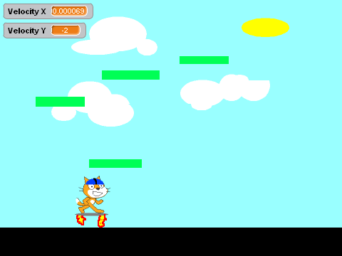 Sprite 1 jumps a bit.