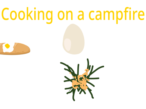 Cooking on a campfire 