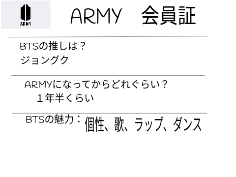 army 会員証 ARMY remix