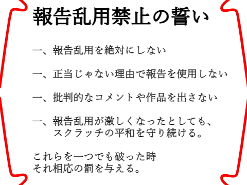 報告乱用禁止の誓い remix
