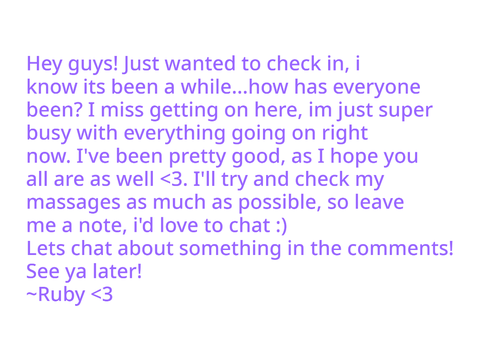 Checking in! <3