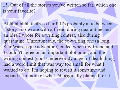 15 Questions for Authors Answered by -AnnabethC