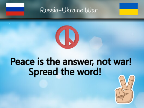 Peace is the answer, not war! Spread the word! remix
