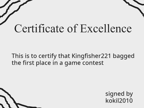 Certificate for @Kingfisher221