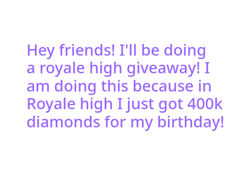 ROYALE HIGH GIVEAWAY