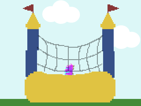 a hedgehog in a bouncy house