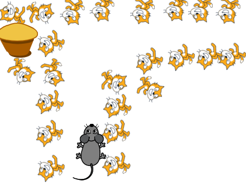 spinig cat and mouse