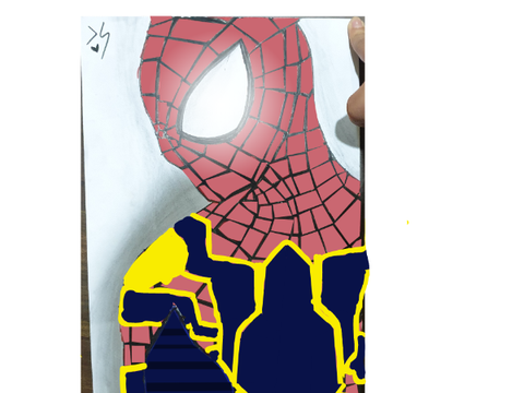 spider man drawing I made but its iron spider