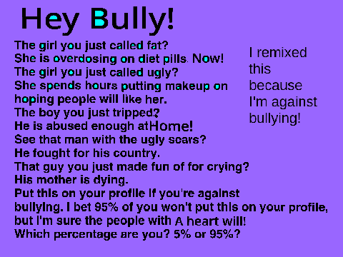 Remix this if you are against bullying! remix 