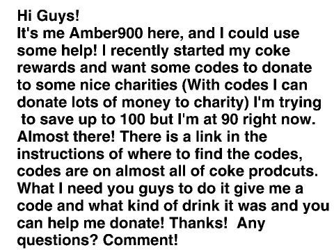 Can you help me? My Coke Rewards