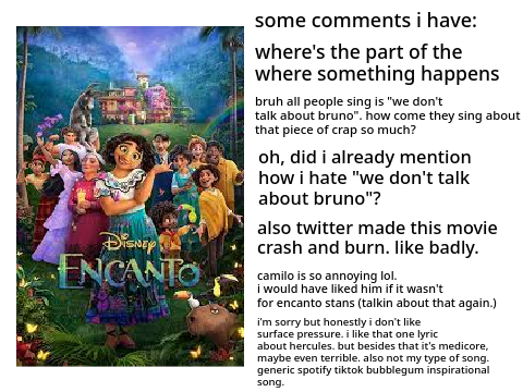 i hate encanto w/ a passion. let's discuss.