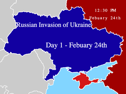 Russian Invasion of Ukraine - Day 1, Febuary 24th