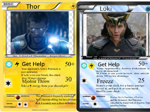 Thor and Loki Pokemon Cards