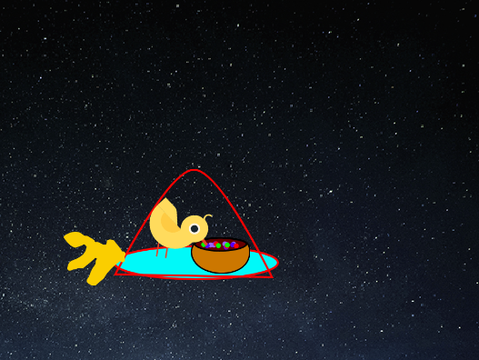 Duck floatin in space
