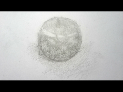 リンゴ描いた