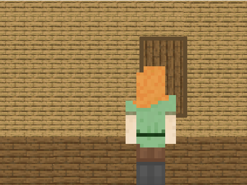 Minecraft Alex looking in the mirror Game Project