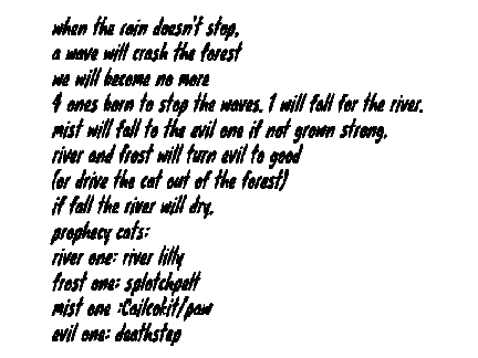 prophecy from the desc to make room.