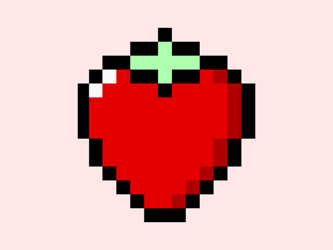 Strawberry Pixel Art 
