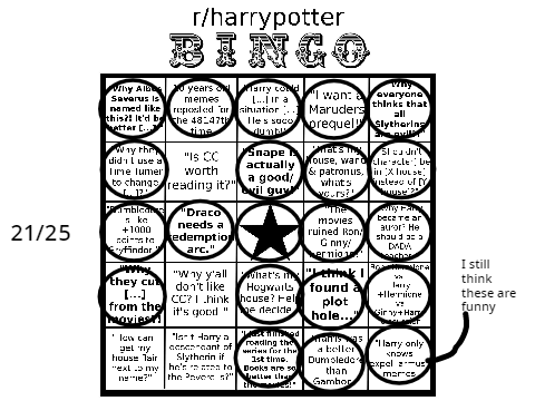 Playing Fan Bingo For My Fandoms